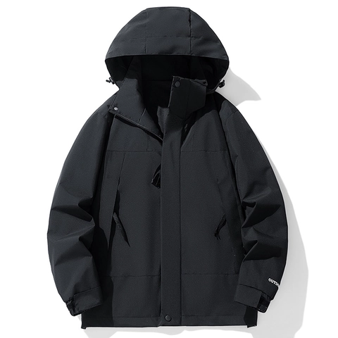Veste Coupe-Vent Outdoor pour Hommes Imperméable Coupe-Vent à Capuche Légère pour la Randonnée le Camping le Sport Décontracté