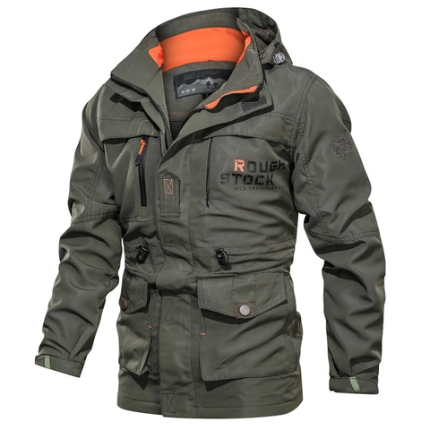 Giacca Tattica Outdoor da Uomo Con Cappuccio Antivento Resistente all'Usura Casual Cargo Capispalla Traspirante Giacca per Trekking