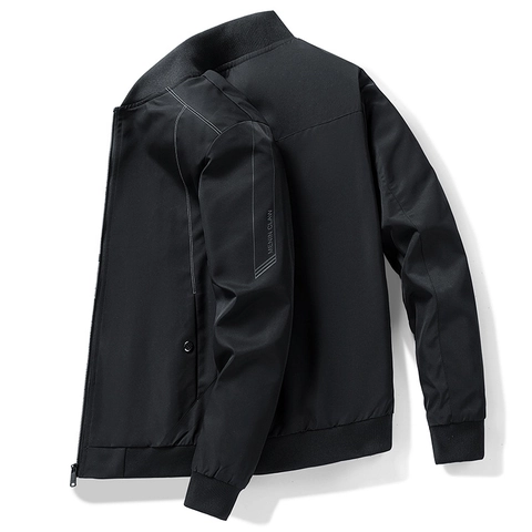 Chaqueta Bomber Casual para Hombre Ligera a Prueba de Viento Cuello Alto Cremallera Completa Ropa de Abrigo Manga Larga Puños Acanalados Abrigo para Primavera Otoño