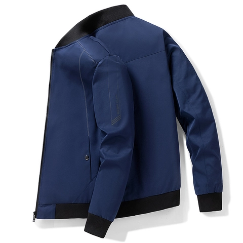 Chaqueta Bomber Casual para Hombre Ligera a Prueba de Viento Cuello Alto Cremallera Completa Ropa de Abrigo Manga Larga Puños Acanalados Abrigo para Primavera Otoño