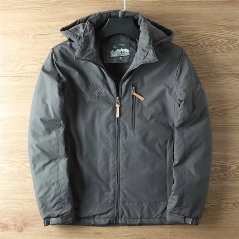 Herren Outdoor Kapuzenjacke Fleece Gefüttert Verdickte Arbeitsmantel Winddicht Wasserdicht Wandern Bergsteigen Casual Oberbekleidung