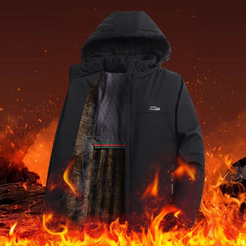 Chaqueta Acolchada de Grafeno para Hombre Impermeabile Resistente al Viento Abrigo de Invierno Con Forro de Piel Sintética