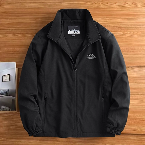 Chaqueta de Montaña para Hombre Resistente al Viento Transpirable Cuello Alto Secado Rápido Poliéster Abrigo Ligero para Senderismo