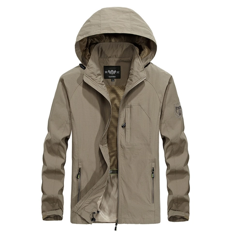 Heren Outdoor Waterdicht Winddicht Windjack Met Capuchon Dun Enkellaags Ademend Casual Shell Jas Voor Wandelen Kamperen Klimmen Sportkleding
