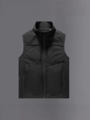 Herren Casual Outdoor Work Weste Stehkragen Leicht Winddicht Mehrere Taschen Reißverschluss Weste Für Frühling Herbst