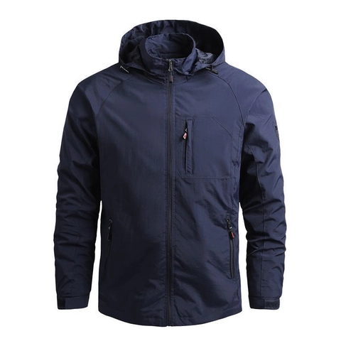 Herren Windjacke Mit Kapuze Nylon Leicht Wasserdicht Winddicht Outdoor Wandern Taktisch Sportlich Mantel Lässige Oberbekleidung