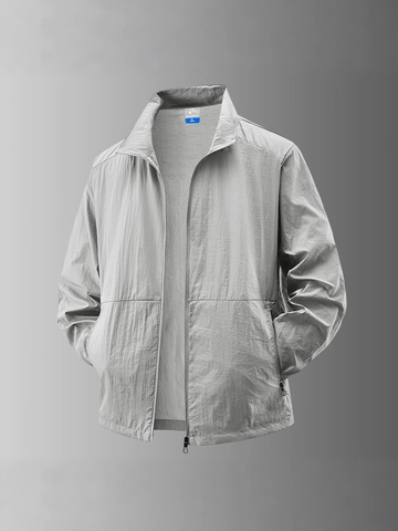 Men's Sun Protection Jacket Lightweight Windproof Waterproof Outdoor Sports Quick Dry Stand Collar Casual Coat For Summer