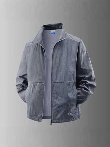 Men's Sun Protection Jacket Lightweight Windproof Waterproof Outdoor Sports Quick Dry Stand Collar Casual Coat For Summer