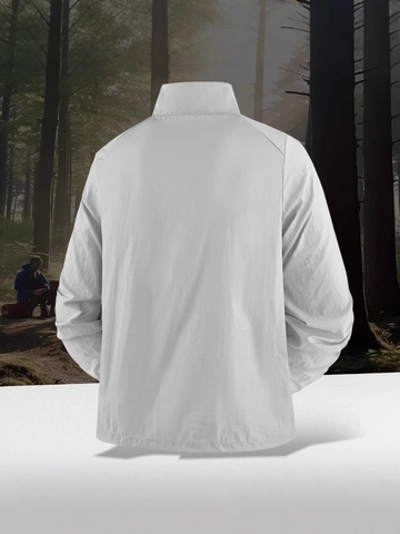 Heren Zonbeschermingsjas Waterdicht Ademend Lichtgewicht UPF 50 Windbreaker Opstaande Kraag Outdoor Vissen Wandelen Casual Sportkleding Voor Heren