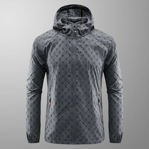 Men Sun Protection Jacket Thin Lightweight Hooded Windbreaker B Letter Monogram Print Summer Outdoor Breathable Fashion Hoodie Top