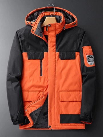 Outdoor Hardshelljacke Für Damen Herren Fleece Gefüttert Mit Kapuze Winddicht Wasserdicht Patchwork Winter Warm Mantel Parka