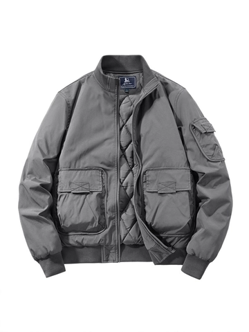 Chaqueta Bomber de Vuelo American Vintage para Hombre Acolchada Cuello Alto Resistente al Viento Cálido Invierno Casual Multibolsillo