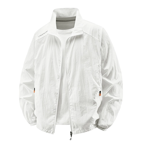 Herren Sonnenschutzkleidung Leicht Atmungsaktiv Stehkragen Reißverschluss Jacke Outdoor Sport Sommer Dünne Skin Jacke