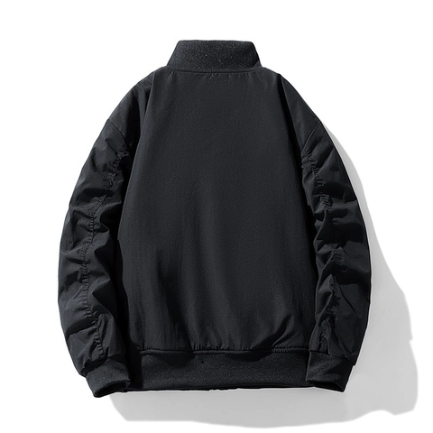 Ανδρικό Μπουφάν Bomber με Επένδυση Fleece Αντιανεμικό Χοντρό Ζεστό Χειμερινό Παλτό Casual Όρθιος Γιακάς Μπουφάν Μπέιζμπολ