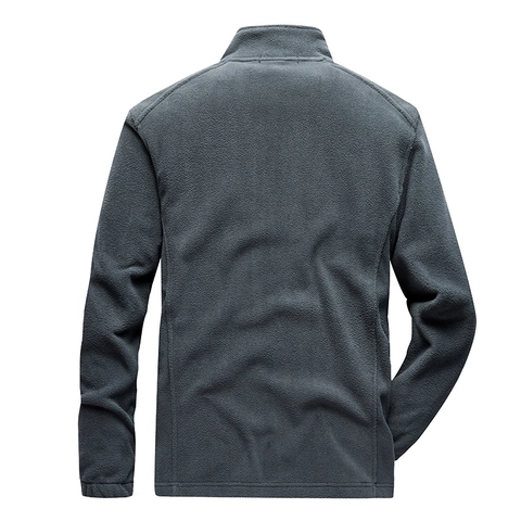 Giacca in Pile Invernale da Uomo Colletto in Piedi Ispessito Caldo Outdoor Zip Intera Casual Tinta Unita Cappotto in Pile Morbido