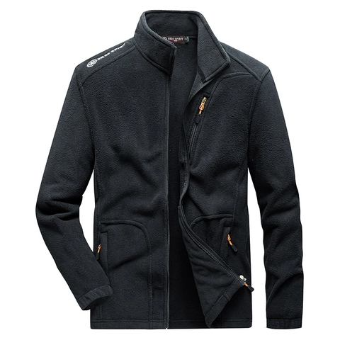 Heren Warme Polar Fleece Jas Opstaande Kraag Effen Kleur Verdikte Rits Mantel Outdoor Casual Winddicht Jas Voor Herfst Winter