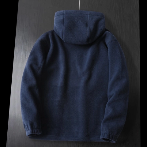Giacca in Pile Outdoor Norvegia Uomo Con Cappuccio Calda Spessa Termica Invernale Full Zip Antivento Casual Capispalla