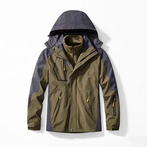 Giacca Professionale Outdoor 3 In 1 per Uomo e Donna Impermeabile Antivento Con Cappuccio Cappotto Sportivo Con Interno in Pile Removibile
