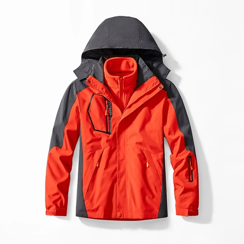 Giacca Professionale Outdoor 3 In 1 per Uomo e Donna Impermeabile Antivento Con Cappuccio Cappotto Sportivo Con Interno in Pile Removibile
