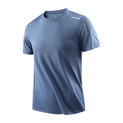 Herren Ice Silk Mesh Kurzarm T-Shirt Schnelltrocknend Atmungsaktiv Kühlendes Oberteil Mit Reflektierenden Streifen Fitness Sport Shirt