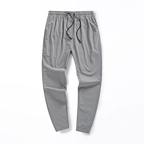 Pantalones Casuales de Seda de Hielo Finos de Verano para Hombre Transpirables de Corte Holgado Joggers de Pierna Recta para Hombre Adolescentes