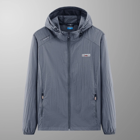 Veste de Protection Solaire UPF 50 Plus Légère Respirante À Capuche Coupe-Vent Pour Sports De Plein Air Unisexe Veste Peau