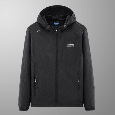 Veste de Protection Solaire UPF 50 Plus Légère Respirante À Capuche Coupe-Vent Pour Sports De Plein Air Unisexe Veste Peau