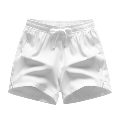Men's Casual Sports Shorts Quick Dry Breathable Drawstring Elastic Waist Side Slits Pocket Running Training Summer Shorts