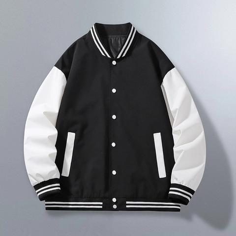 Unisex Varsity Jacket Χαλαρή Εφαρμογή Πολυεστέρας Color Block Κουμπιά Μπέιζμπολ Παλτό Vintage Streetwear Αντιανεμικό Γυναικεία Ανδρικά