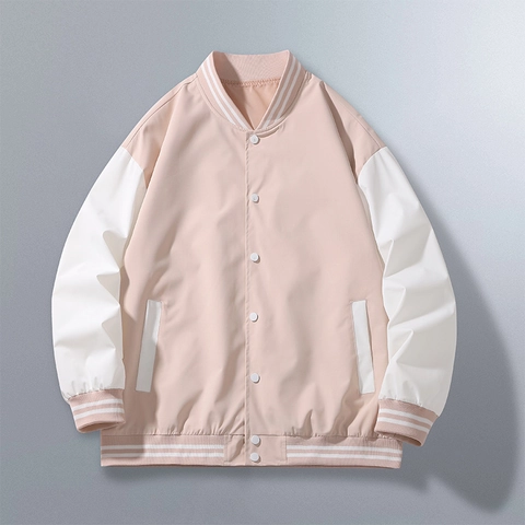 Unisex Varsity Jacket Χαλαρή Εφαρμογή Πολυεστέρας Color Block Κουμπιά Μπέιζμπολ Παλτό Vintage Streetwear Αντιανεμικό Γυναικεία Ανδρικά