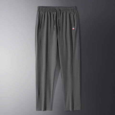 Pantalones Deportivos Casuales para Hombre Mezcla de Poliéster Cintura Elástica Cordón Pierna Recta para Deporte