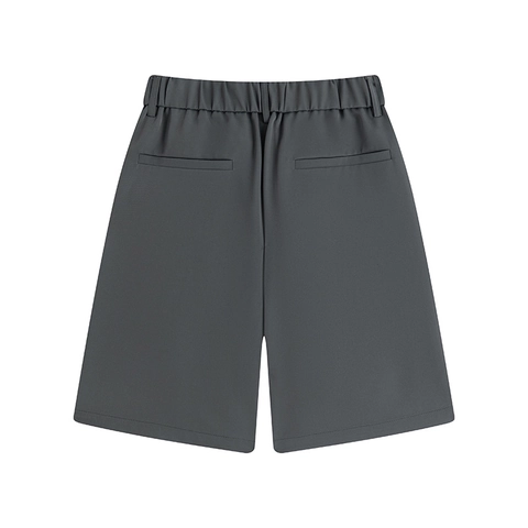 Men's Summer Casual Suit Shorts Quick Dry Polyester Pleated Wide Leg Solid Color Fashion Loose Five-Point Shorts