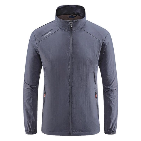 Veste de Protection Solaire Légère pour Hommes Respirante Protection UV Veste de Sport UPF 50 Plus Séchage Rapide Coupe-vent