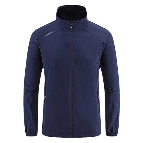 Veste de Protection Solaire Légère pour Hommes Respirante Protection UV Veste de Sport UPF 50 Plus Séchage Rapide Coupe-vent