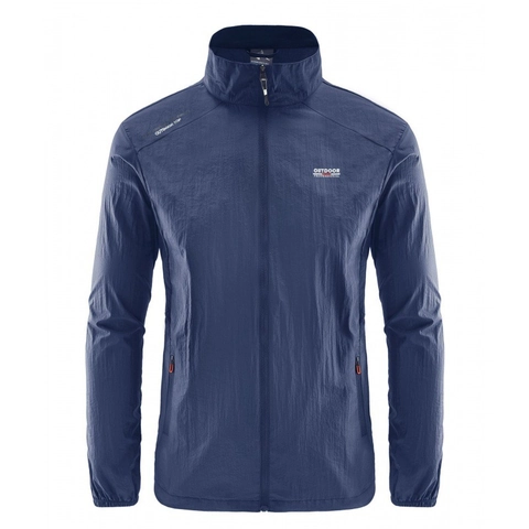 Men Sun Protection Jacket Lightweight Breathable Stand Collar Outdoor Windbreaker Casual Thin Skin Coat Summer Outerwear