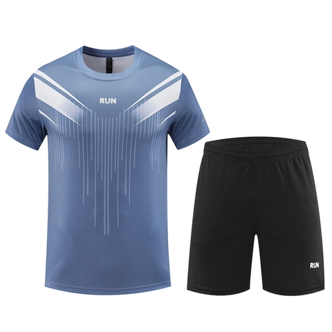 Herren Schnelltrocknend Sportanzug Kurzarm T-Shirt Und Shorts Sportlich Laufen Casual Atmungsaktiv Fitness Workout Outfit