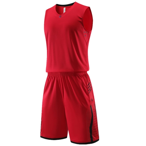 Men Basketball Jersey Set Quick Dry Breathable Mesh V Neck Sleeveless Tank Top And Shorts Sports Training Gym Suit