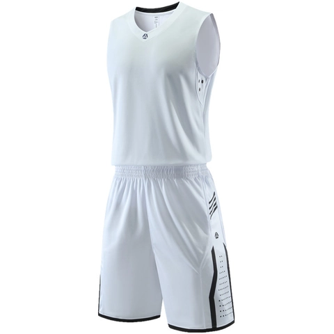 Men Basketball Jersey Set Quick Dry Breathable Mesh V Neck Sleeveless Tank Top And Shorts Sports Training Gym Suit