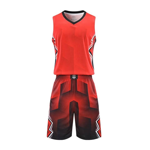 Men's Quick Dry Basketball Suit Sleeveless V-Neck Tank Top And Mesh Shorts Athletic Tracksuit For Training Sports