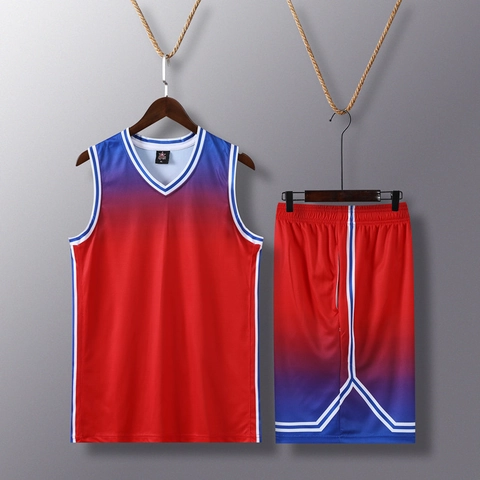 Men Basketball Uniform Gradient Sleeveless Vest And Shorts Quick Dry Breathable Athletic Training Jersey Sports Apparel