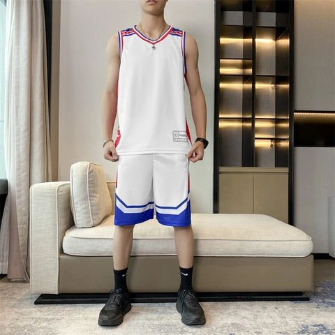 Herren Basketball Trikot Set Schnell Trocknend Ärmelloses Tanktop Und Shorts Mesh Sport Trainingsanzug Mit Sternmuster