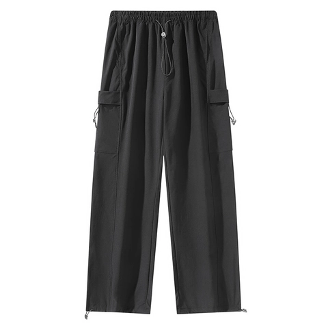 Pantaloni Cargo Casual da Uomo Estate Leggeri Traspiranti Tattici Con Coulisse Regolabile sull'Orlo Larghi Multitasche All'aperto