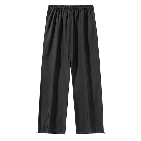 Men's Urban Outdoor Cargo Broek Los Recht Sneldrogend Ademend Parachute Broek Met Verstelbare Zoom Trekkoord Taille