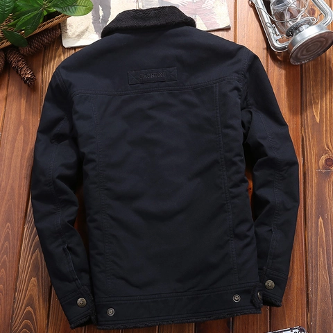 Herren Winter Sherpa Fleece Gefütterte Baumwolljacke Lässig Revers Dick Warm Outdoor Workwear Mantel Übergröße M-6XL
