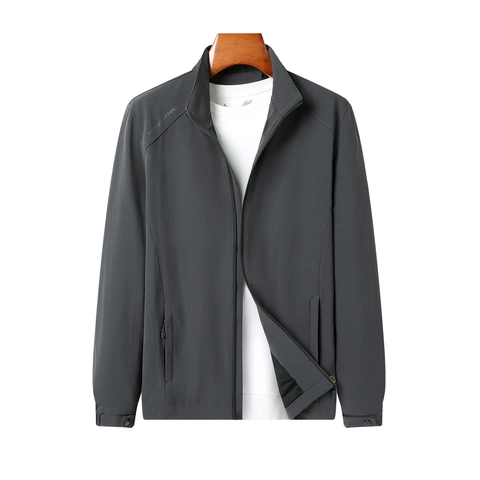 Men's Casual Stand Collar Jacket Nylon Polyester Blend Breathable Stretch Windproof Outdoor Urban Fashion Coat