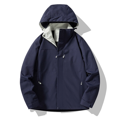 Men Women Outdoor Hooded Jacket Windproof Waterproof Breathable Hiking Windbreaker Coat Spring Autumn Sporty Outerwear