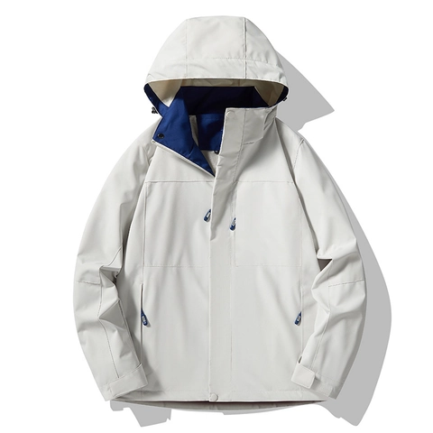 Men Women Outdoor Hooded Jacket Windproof Waterproof Breathable Hiking Windbreaker Coat Spring Autumn Sporty Outerwear