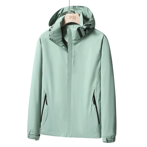 Chaqueta Cortavientos con Capucha para Exterior Ligera Impermeable Resistente al Viento Primavera Otoño Casual Hombre Mujer Parejas