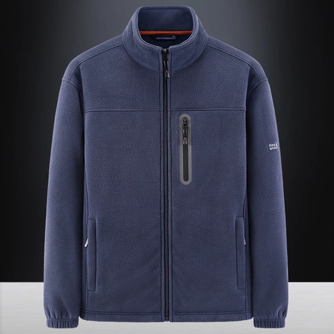 Chaqueta de Forro Polar para Hombre de Exterior Cuello Alto Abrigo Cálido Cortavientos Casual Deportivo para Senderismo Otoño Invierno