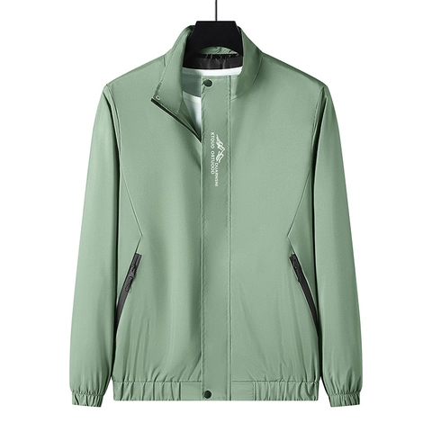 Herren Stehkragen Lässig Jacke Windjacke Polyester Leicht Outdoor Sport Oberbekleidung Minimalistisch Frühling Herbst Mantel